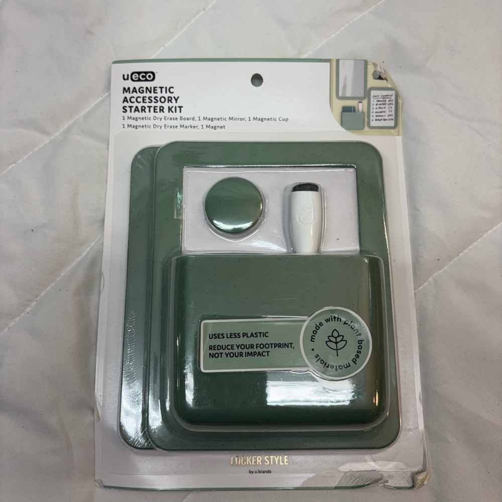 NWT U Brands 5ct U-ECO Locker Accessory Starter Kit Sage Green